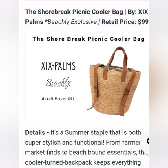 Beach Towel Holder Satchel Picnic Backpack Cooler Euro Summer  Break - Picture 4 of 14